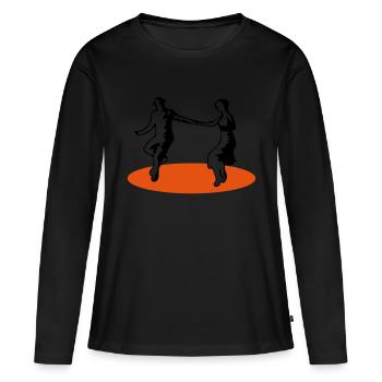 Swing - Frauen Premium Bio Langarmshirt - Schwarz - Vorne - Julia (174cm)