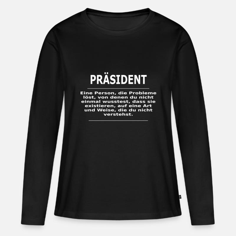 PRÄSIDENT - Frauen Premium Bio Langarmshirt - Schwarz