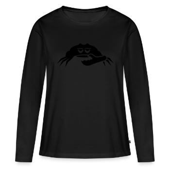 crabe / crab (1c) - T-shirt manches longues Premium bio Femme - noir - Devant - Julia (174cm)