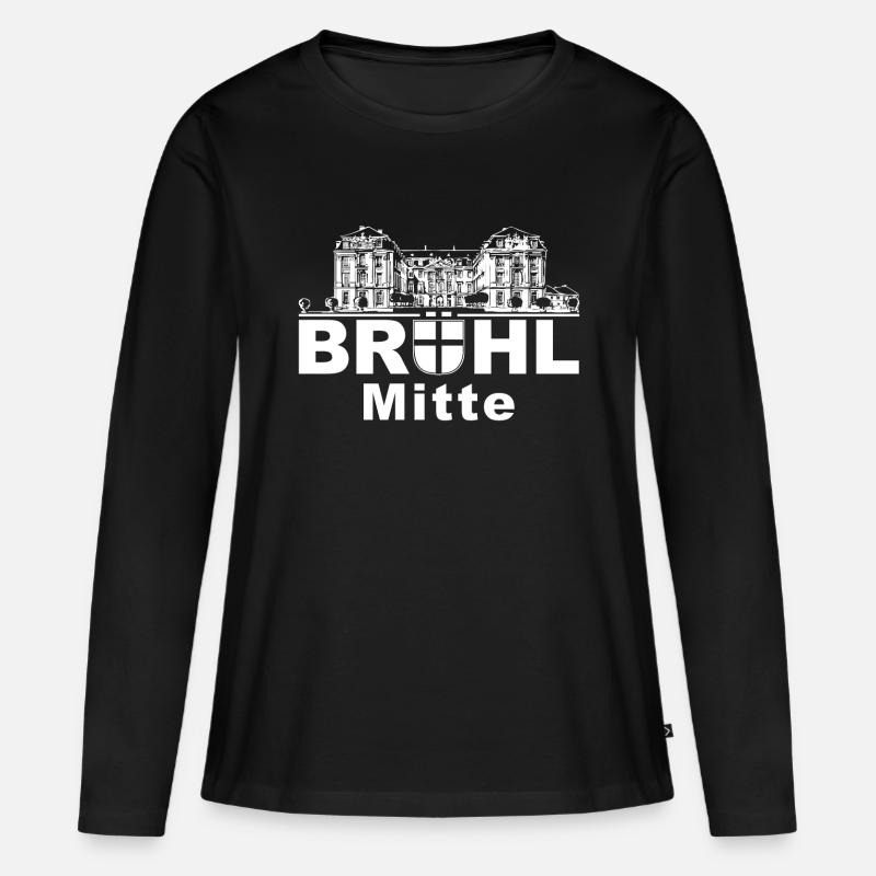 Brühl-Mitte - Frauen Premium Bio Langarmshirt - Schwarz