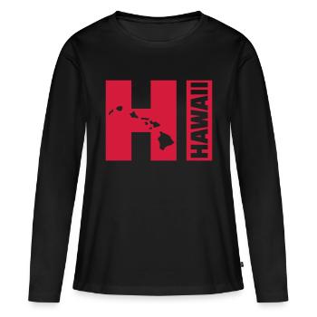 Hawaii - T-shirt manches longues Premium bio Femme - noir - Devant - Julia (174cm)