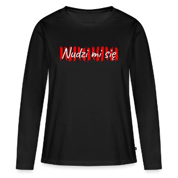 Je m'ennuie - polonais - T-shirt manches longues Premium bio Femme - noir - Devant - Julia (174cm)