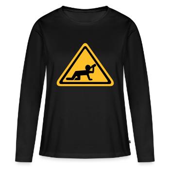 Alcool - T-shirt manches longues Premium bio Femme - noir - Devant - Julia (174cm)