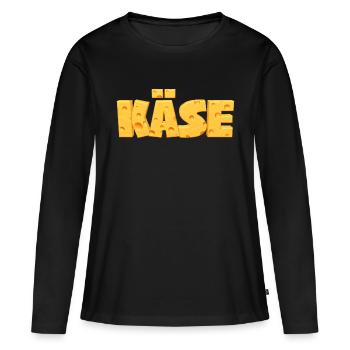 Fromage Cheese Holland Jaune faim Nourriture - T-shirt manches longues Premium bio Femme - noir - Devant - Julia (174cm)
