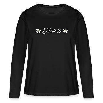 Edelweiss - Frauen Premium Bio Langarmshirt - Schwarz - Vorne - Julia (174cm)