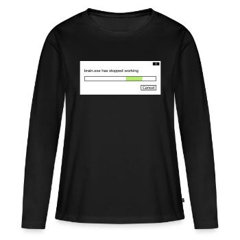 brain.exe stopped working Spruch Gehirn Hirn .exe - Frauen Premium Bio Langarmshirt - Schwarz - Vorne - Julia (174cm)