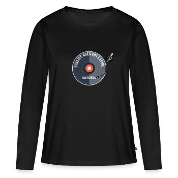 La qualité n'expire pas - T-shirt manches longues Premium bio Femme - noir - Devant - Julia (174cm)