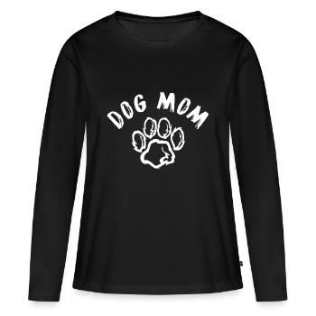 Maman de chien - T-shirt manches longues Premium bio Femme - noir - Devant - Julia (174cm)