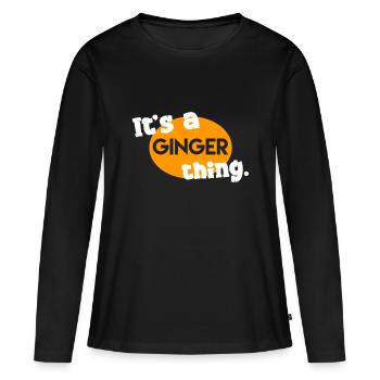C’est un truc de gingembre. - T-shirt manches longues Premium bio Femme - noir - Devant - Julia (174cm)