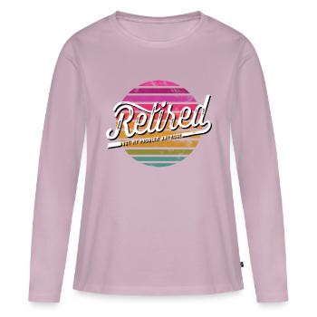 Retired Pension - T-shirt manches longues Premium bio Femme - rose poudré - Devant - Julia (174cm)