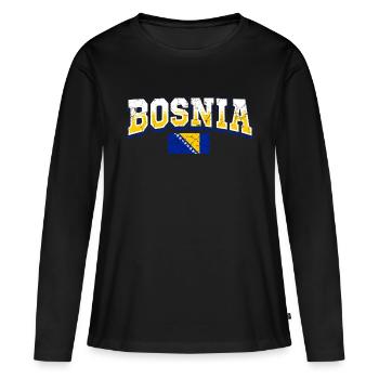 Fan de Bosnie - T-shirt manches longues Premium bio Femme - noir - Devant - Julia (174cm)