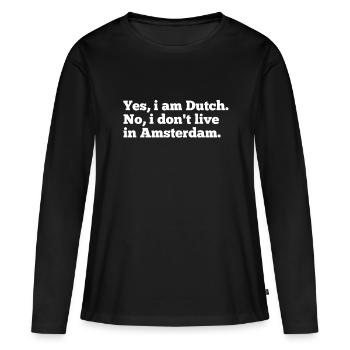 Néerlandais - T-shirt manches longues Premium bio Femme - noir - Devant - Julia (174cm)