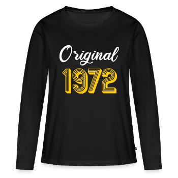 Né 1972 Original millésime 1972 Cadeau - T-shirt manches longues Premium bio Femme - noir - Devant - Julia (174cm)