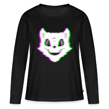 Méchant chat Techno Rave Halloween Trip - T-shirt manches longues Premium bio Femme - noir - Devant - Julia (174cm)