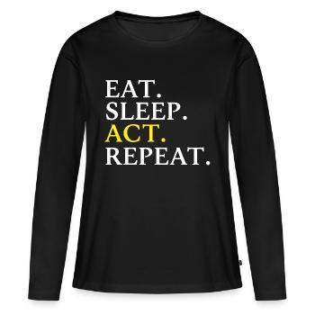 Acteurs Acteurs Acteurs - T-shirt manches longues Premium bio Femme - noir - Devant - Julia (174cm)