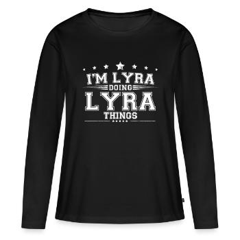 Lierre - T-shirt manches longues Premium bio Femme - noir - Devant - Julia (174cm)