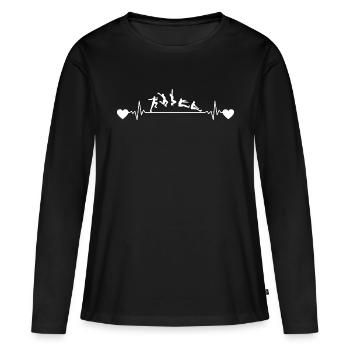 Instructeur de saut en longueur ECG saut en longueur Triple saut - T-shirt manches longues Premium bio Femme - noir - Devant - Julia (174cm)