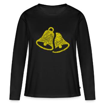 Cloches griffonnées Cloche Cloche Noir - T-shirt manches longues Premium bio Femme - noir - Devant - Julia (174cm)