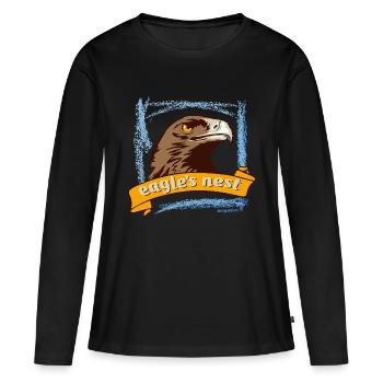 Nid d’aigles Kehlstein Kehlsteinhaus Berchtesgaden - T-shirt manches longues Premium bio Femme - noir - Devant - Julia (174cm)
