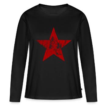 Étoile - T-shirt manches longues Premium bio Femme - noir - Devant - Julia (174cm)