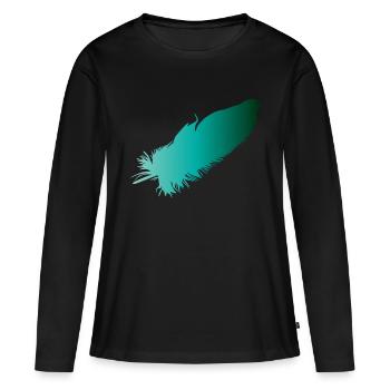 Source - T-shirt manches longues Premium bio Femme - noir - Devant - Julia (174cm)