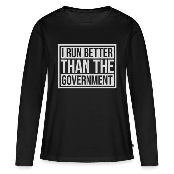 mieux fonctionner que le gouvernement - T-shirt manches longues Premium bio Femme - noir - Devant - Julia (174cm)