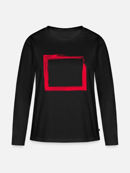 Viereck - Frauen Premium Bio Langarmshirt - Schwarz
