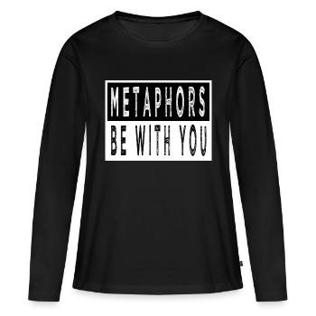 Blog editeur cadeau livre d’idées génial châssis - T-shirt manches longues Premium bio Femme - noir - Devant - Julia (174cm)