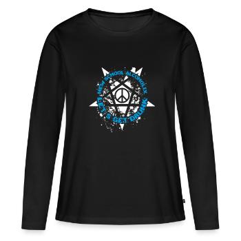 Nouvelle école NOUVELLE ÉCOLE ALCOOLIX - T-shirt manches longues Premium bio Femme - noir - Devant - Julia (174cm)