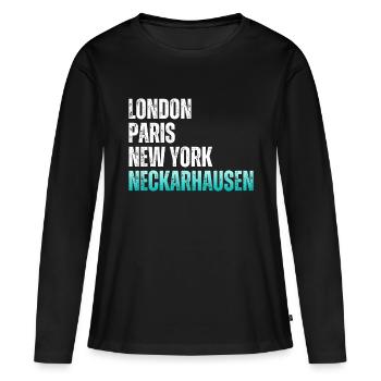 Neckarhausen Nürtingen - T-shirt manches longues Premium bio Femme - noir - Devant - Julia (174cm)
