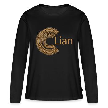 Pour Lian - T-shirt manches longues Premium bio Femme - noir - Devant - Julia (174cm)