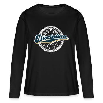Success Starts With Self Discipline - T-shirt manches longues Premium bio Femme - noir - Devant - Julia (174cm)