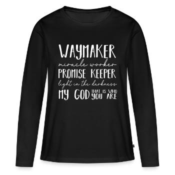 Waymaker Faiseur de miracles Gardien de la promesse Christian - T-shirt manches longues Premium bio Femme - noir - Devant - Julia (174cm)