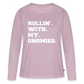 Musculation Dork cadeau dinosaure dinosaures - T-shirt manches longues Premium bio Femme - rose poudré - Devant - Julia (174cm)