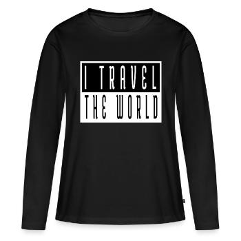 Calligraphic Family Holiday Jokes Forest Animal - Women's Premium Organic Long Sleeve Shirt - black - Front - Julia (174cm)