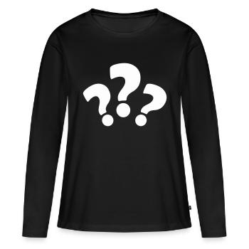 point d’interrogation - T-shirt manches longues Premium bio Femme - noir - Devant - Julia (174cm)