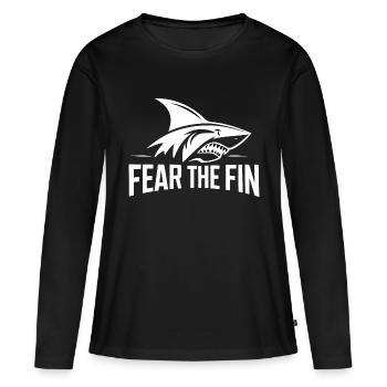FEAR THE FIN - Women's Premium Organic Long Sleeve Shirt - black - Front - Julia (174cm)