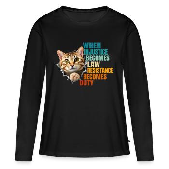 When Injustice Becomes Law Resistance Becomes Duty - T-shirt manches longues Premium bio Femme - noir - Devant - Julia (174cm)