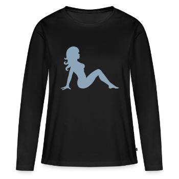 sympa fille - T-shirt manches longues Premium bio Femme - noir - Devant - Julia (174cm)