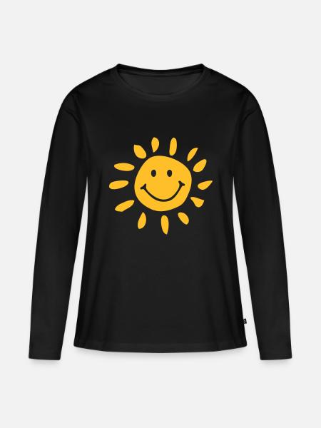 Sonne - Frauen Premium Bio Langarmshirt - Schwarz