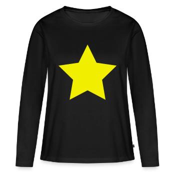 étoile jaune - T-shirt manches longues Premium bio Femme - noir - Devant - Julia (174cm)