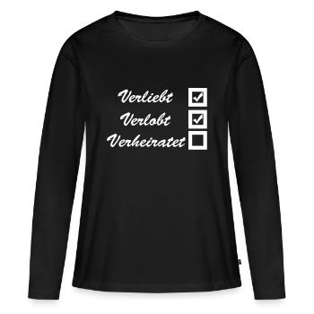 amour, engagé, marié - T-shirt manches longues Premium bio Femme - noir - Devant - Julia (174cm)