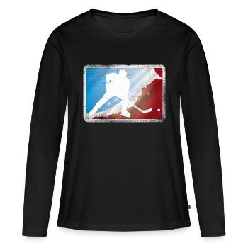 Eishockey - Frauen Premium Bio Langarmshirt - Schwarz - Vorne - Julia (174cm)