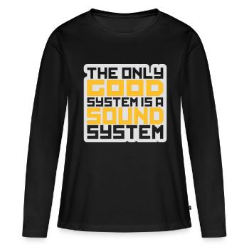 soundsystem - T-shirt manches longues Premium bio Femme - noir - Devant - Julia (174cm)