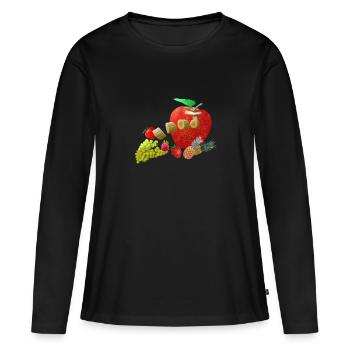 fruit - T-shirt manches longues Premium bio Femme - noir - Devant - Julia (174cm)