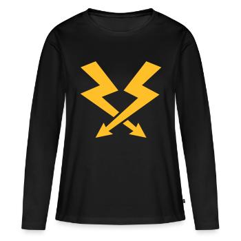 Blitz - Frauen Premium Bio Langarmshirt - Schwarz - Vorne - Julia (174cm)
