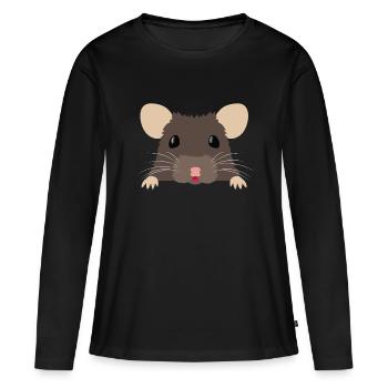 Joli rat raté - T-shirt manches longues Premium bio Femme - noir - Devant - Julia (174cm)