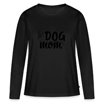 Dogmom - Frauen Premium Bio Langarmshirt - Schwarz - Vorne - Julia (174cm)