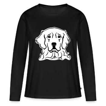 Golden Retriever - T-shirt manches longues Premium bio Femme - noir - Devant - Julia (174cm)