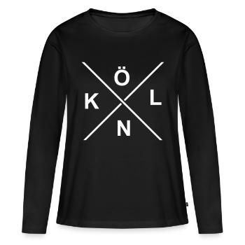 Cologne - T-shirt manches longues Premium bio Femme - noir - Devant - Julia (174cm)